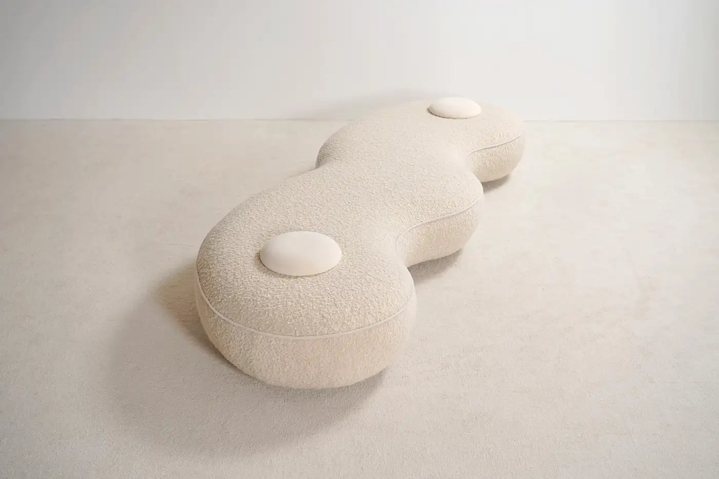 Bonnie Daybed Wool Bouclé & Brass Handmade in France by Proisy Studio