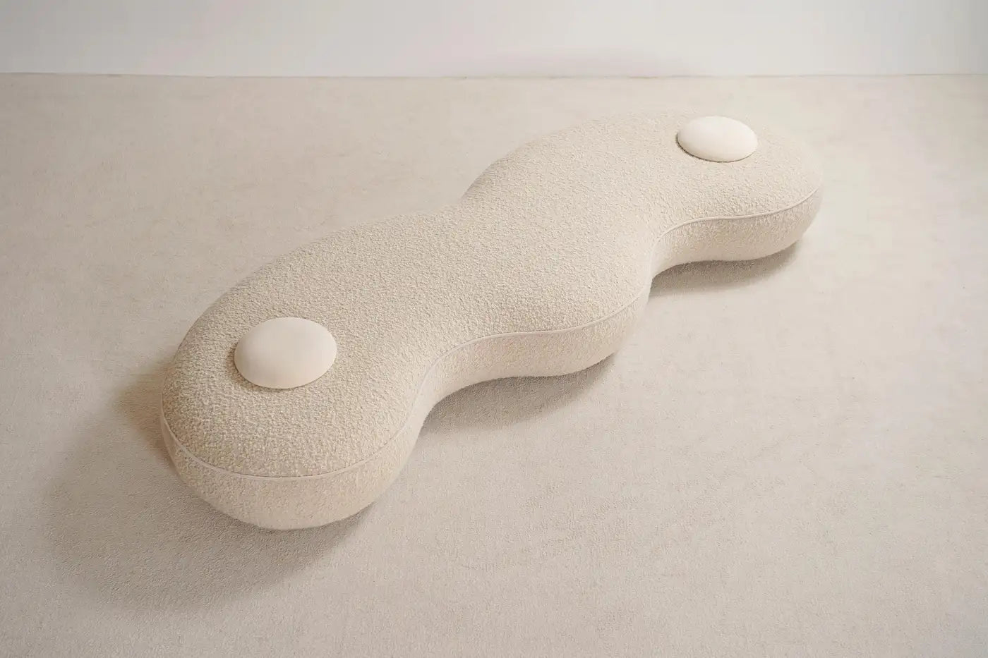 Bonnie Daybed Wool Bouclé & Brass Handmade in France by Proisy Studio
