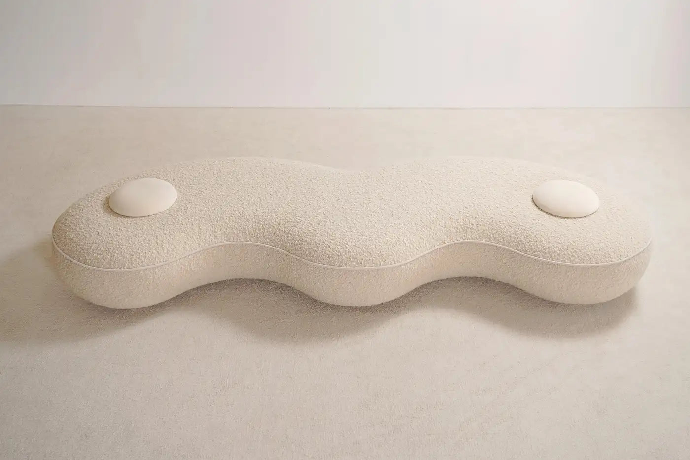 Bonnie Daybed Wool Bouclé & Brass Handmade in France by Proisy Studio