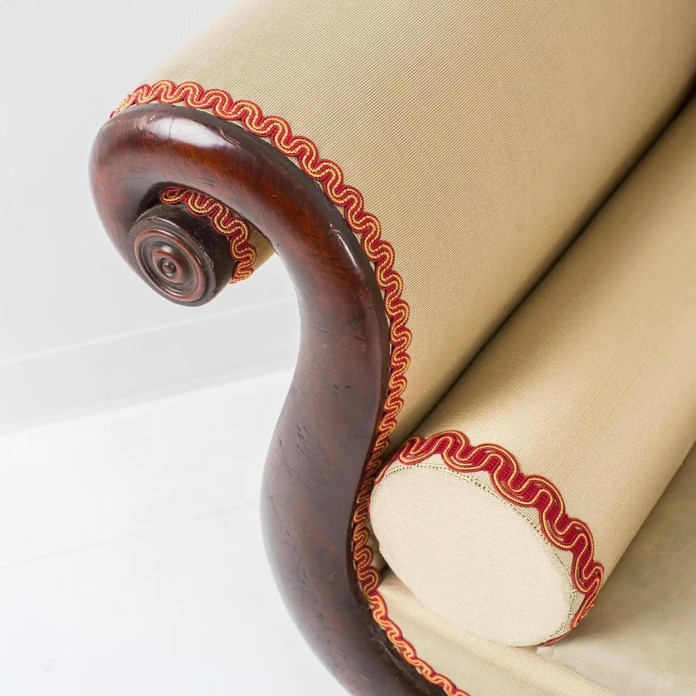 Philadelphia Neoclassic Upholstered Mahogany Sofa