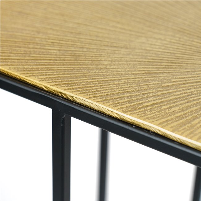 Side Table with Gold Top – Modern Wood & Metal Accent Table