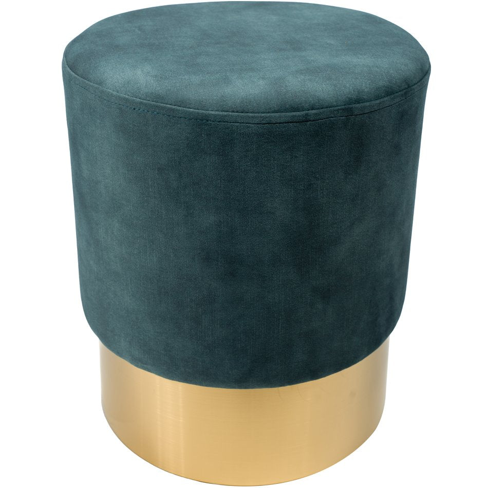 Noto Stool Blue Vintage Velvet – H42 × Ø35 cm