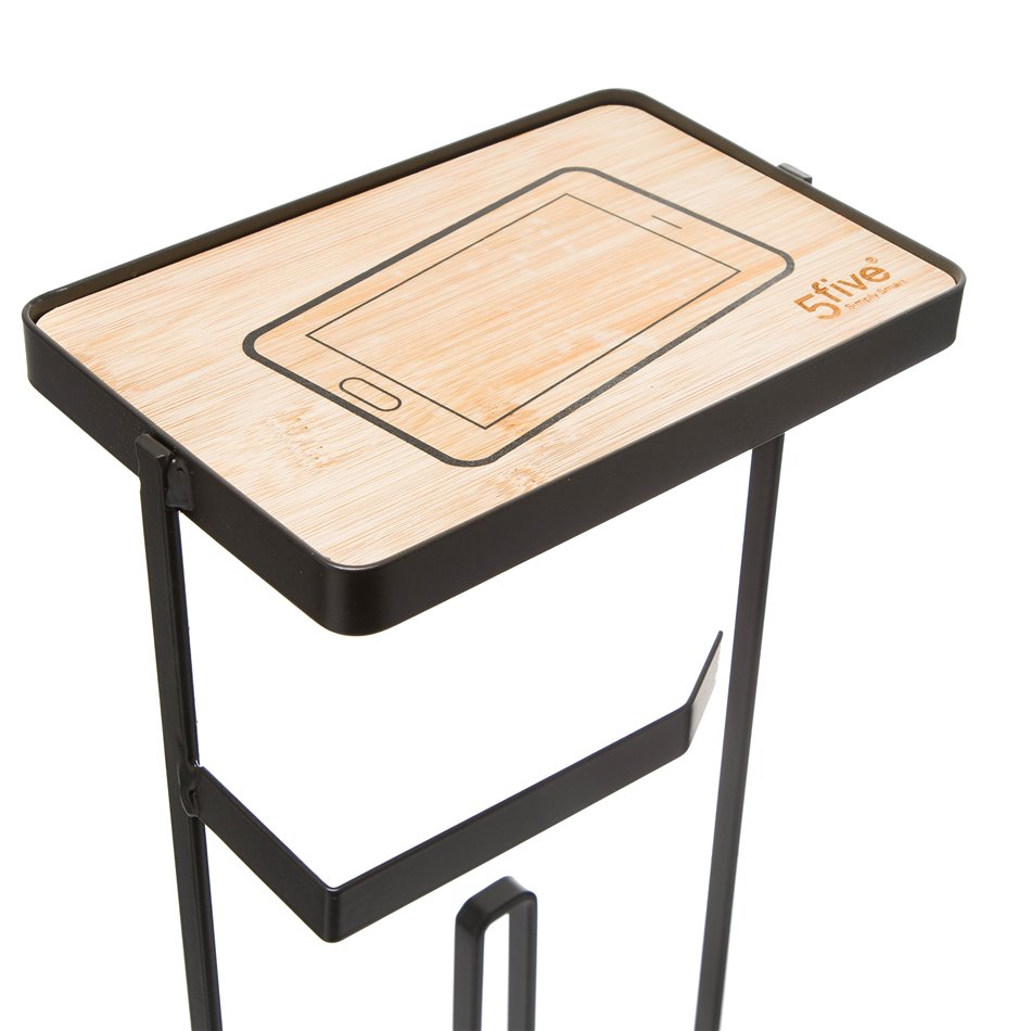 Toilettenpapierhalter, schwarz, H 59 cm, 19 x 12 cm