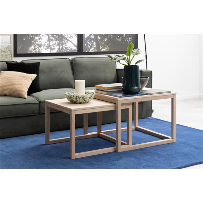 Square Coffee Table – Oak Veneer Modern Design