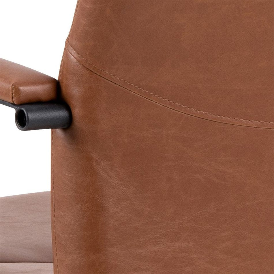 Ergonomic Office Chair Alora – Brown, Adjustable Height & Armrests, 90×57×60 cm