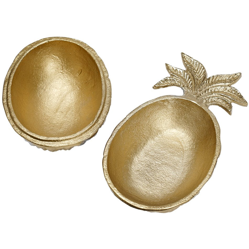 Box Pineapple, aluminium, gold color, 8.8x19x10cm