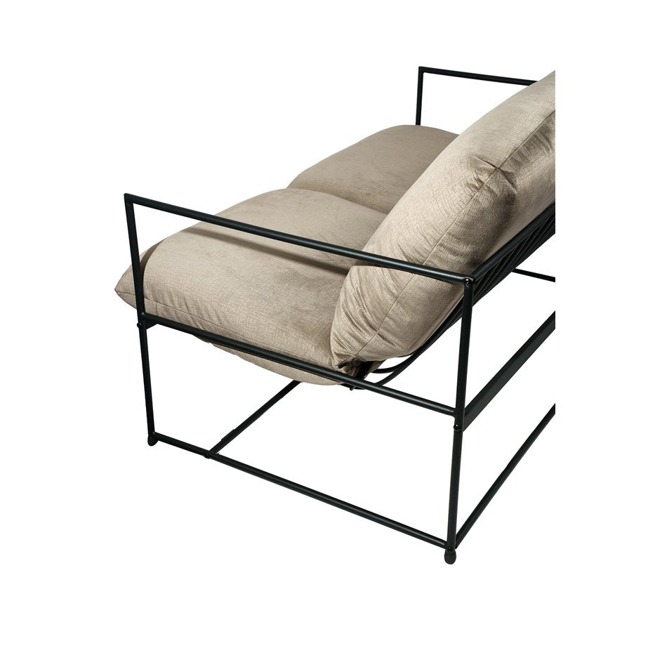 Armchair Oltenita 2 seat, grey, H80x130x75cm, seat height 46cm