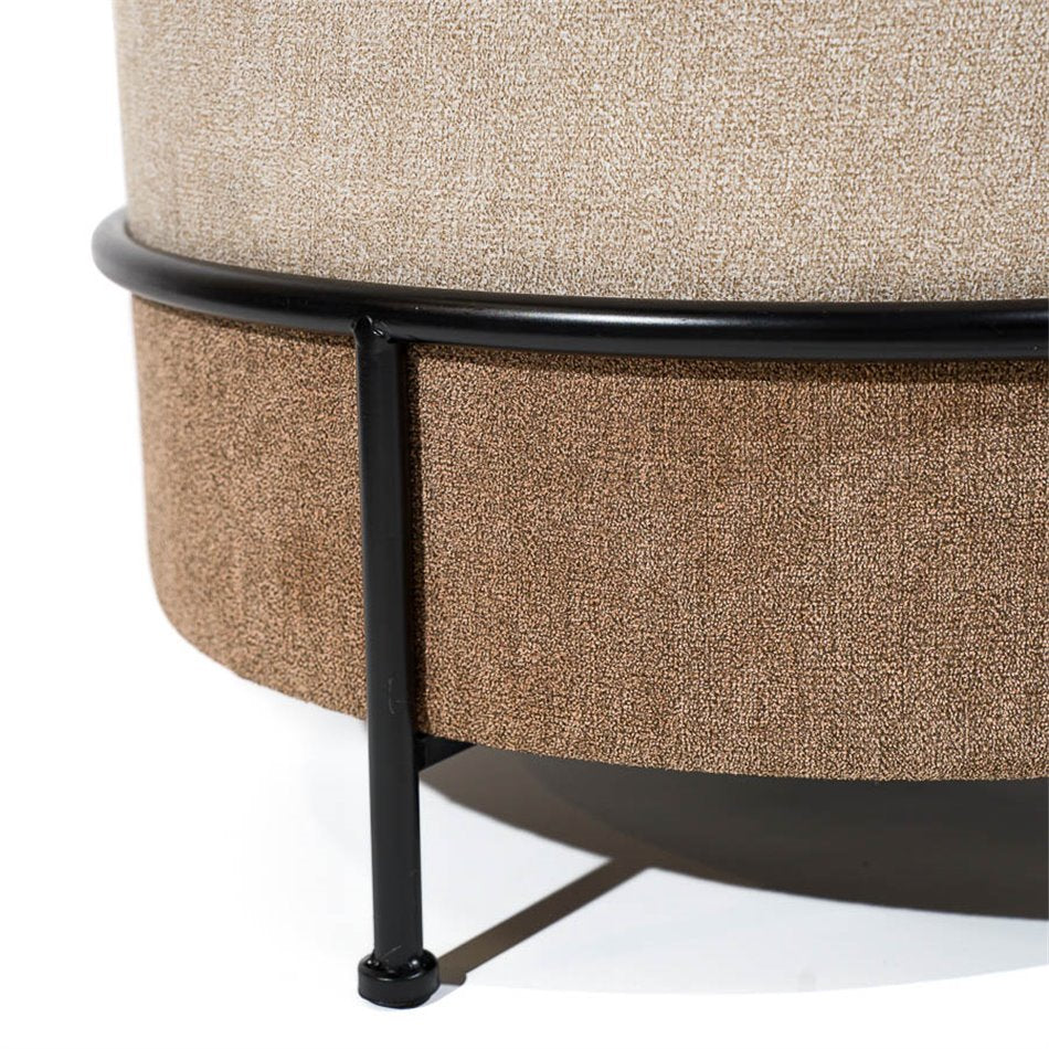 Mariola B Pouf Brown-Beige – H45 × Ø48 cm