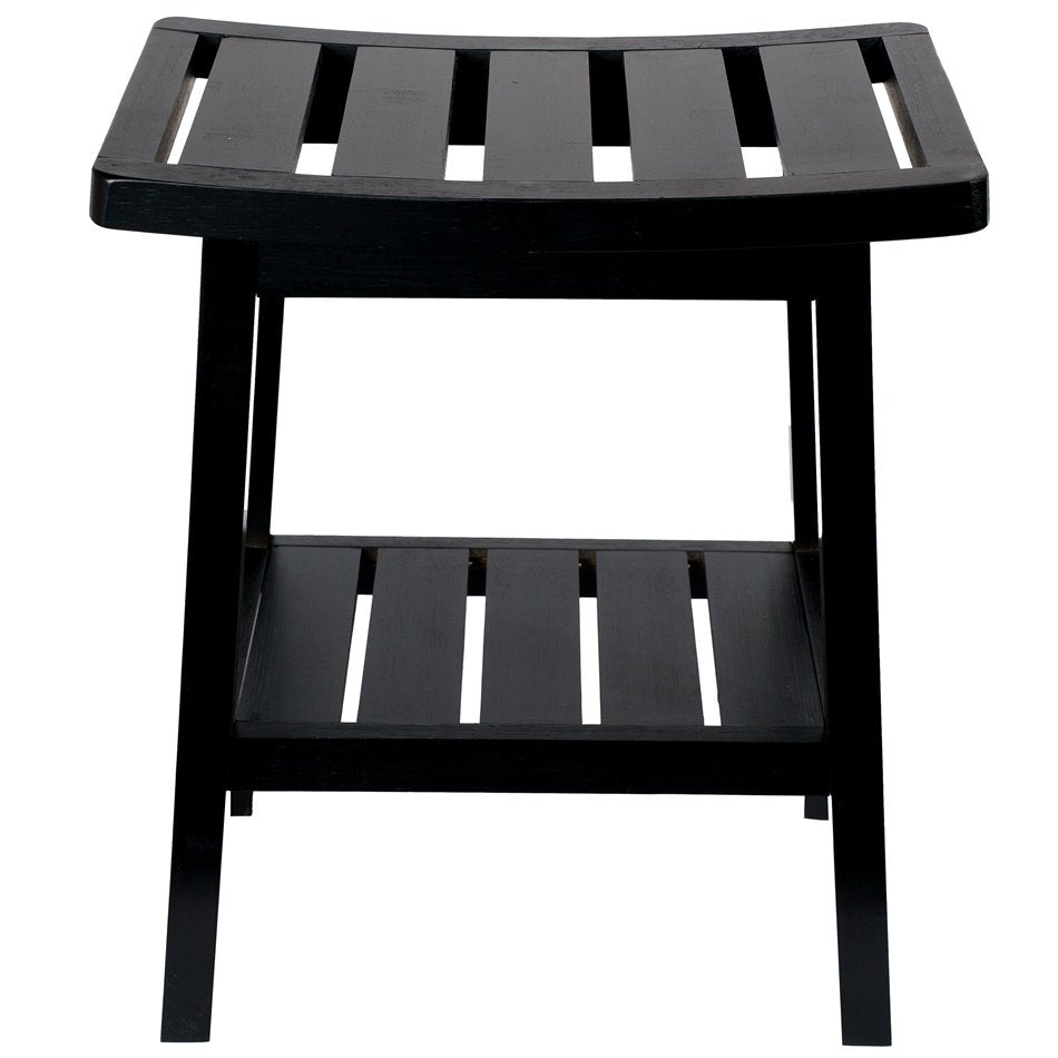 Bamboo Bench Black – H46 × L39.5 × W25 cm