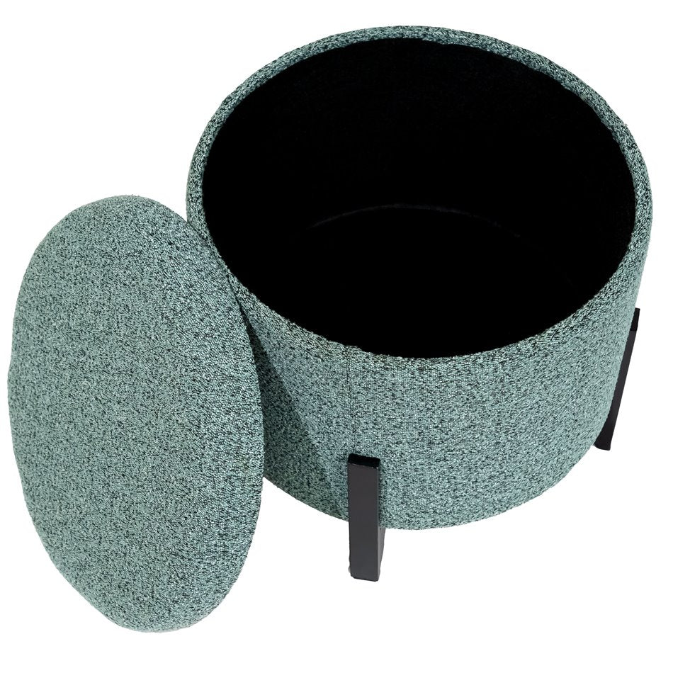 Mafra M Light-Blue Storage Bench – H34 × W37 × L37 cm