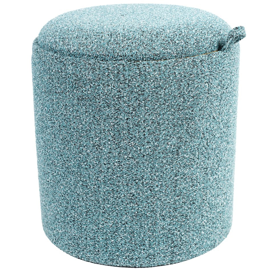 Viktory M Storage Ottoman-Table Light Blue – H38 × Ø34.5 cm