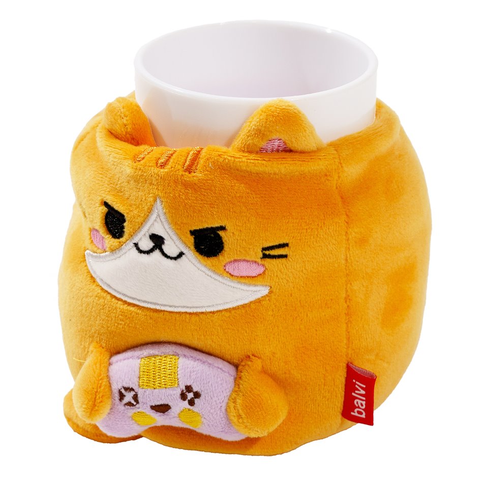 Fluffy Kawaii Gamer Pen Holder – Ø13 × H12.5 cm