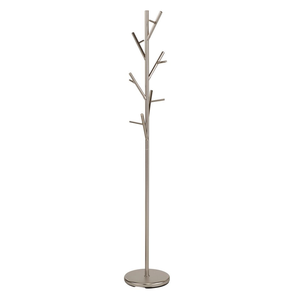 Coat hanger Horvail, satin silver color, steel, D30cm, H170cm