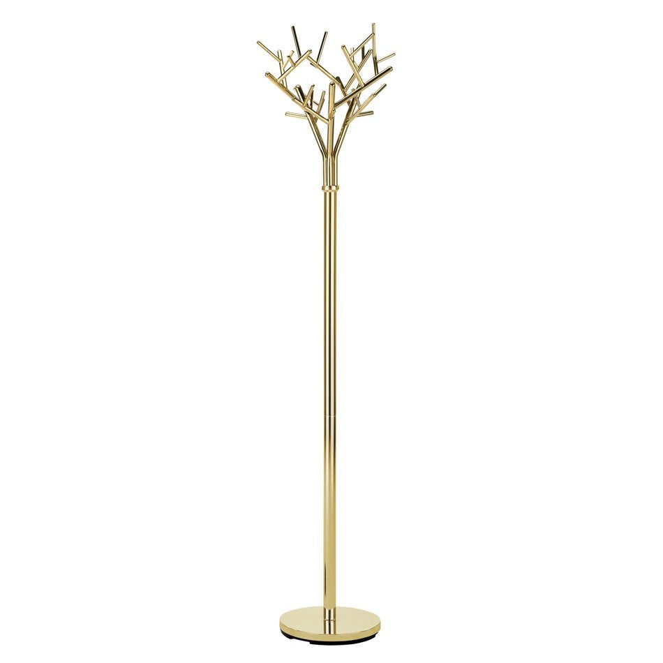 Coat hanger Haxleon, gold color, steel, D40cm, H180cm