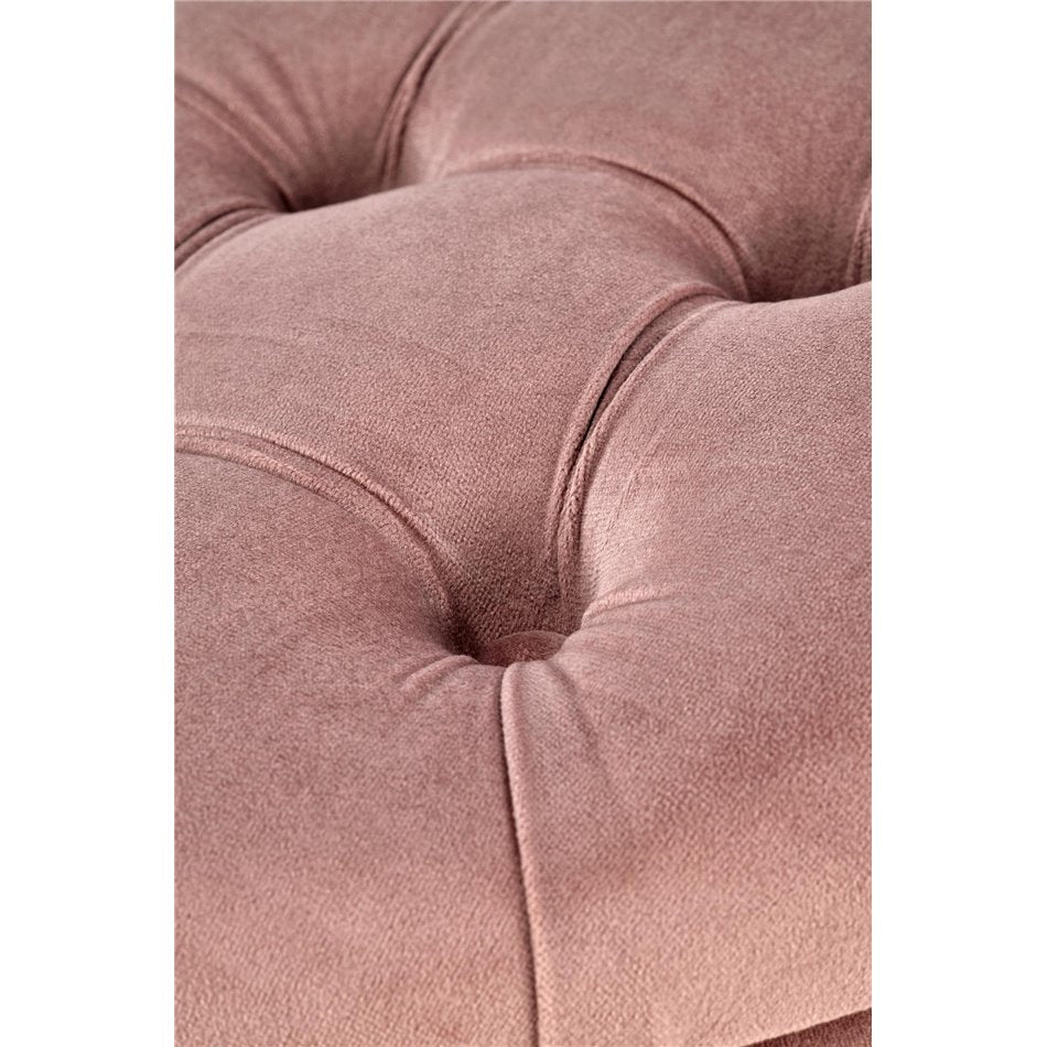 Pink Velvet Storage Ottoman – Round Accent Bench