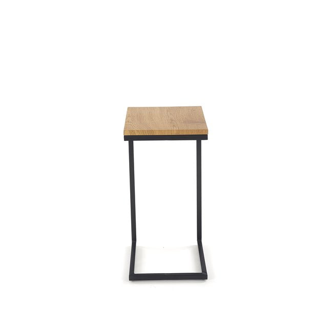Hisan Side Table – Black & Oak MDF with Steel Frame