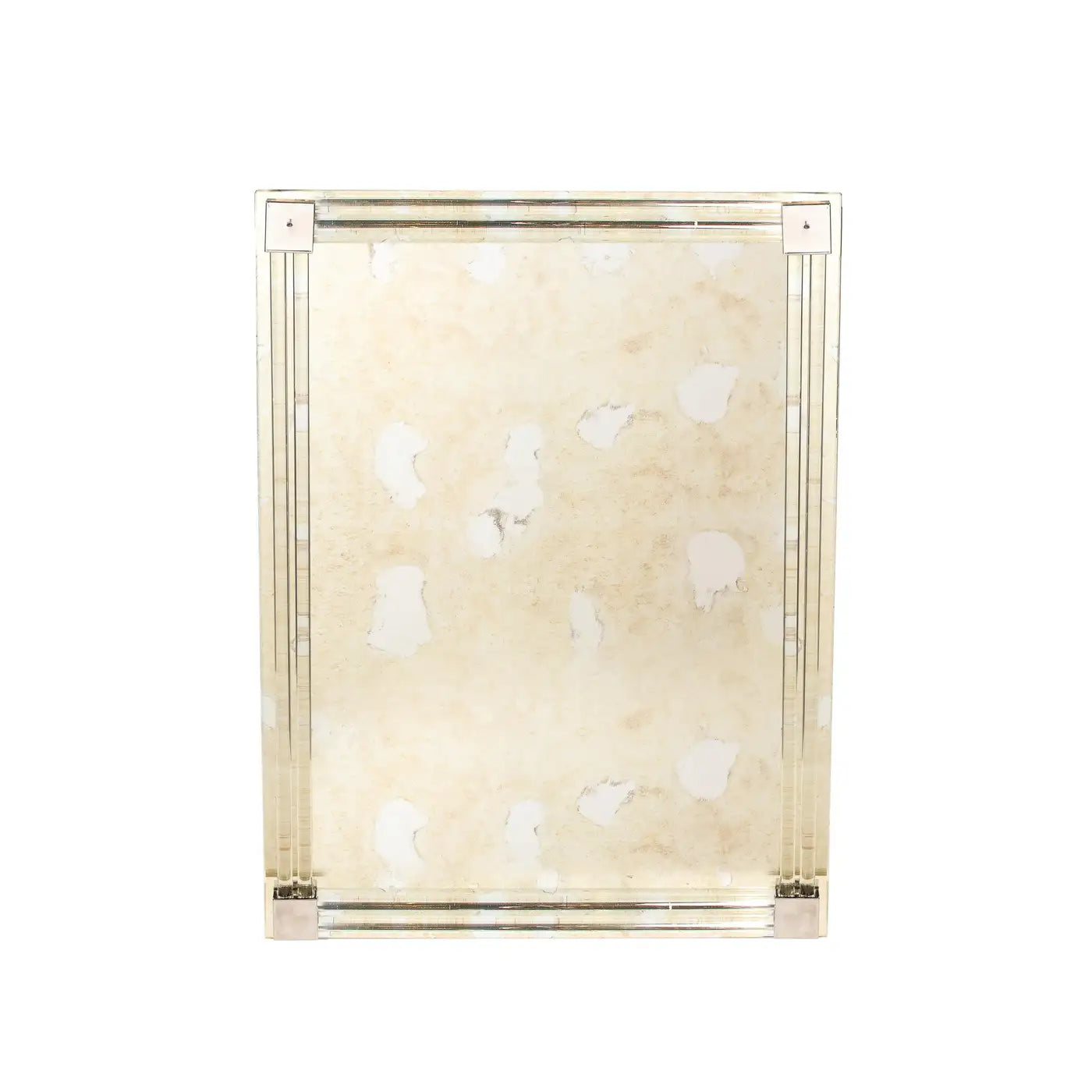 Custom for High Style Deco Modernist Antiqued Mirror With Glass Rods & Nickel