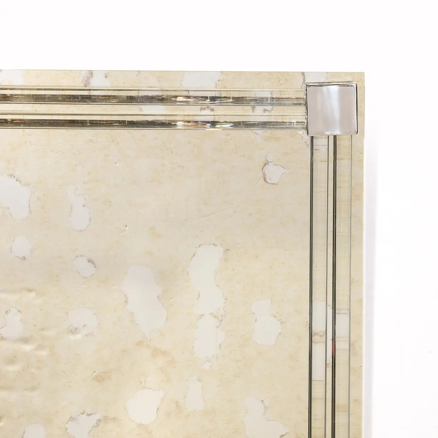 Custom for High Style Deco Modernist Antiqued Mirror With Glass Rods & Nickel