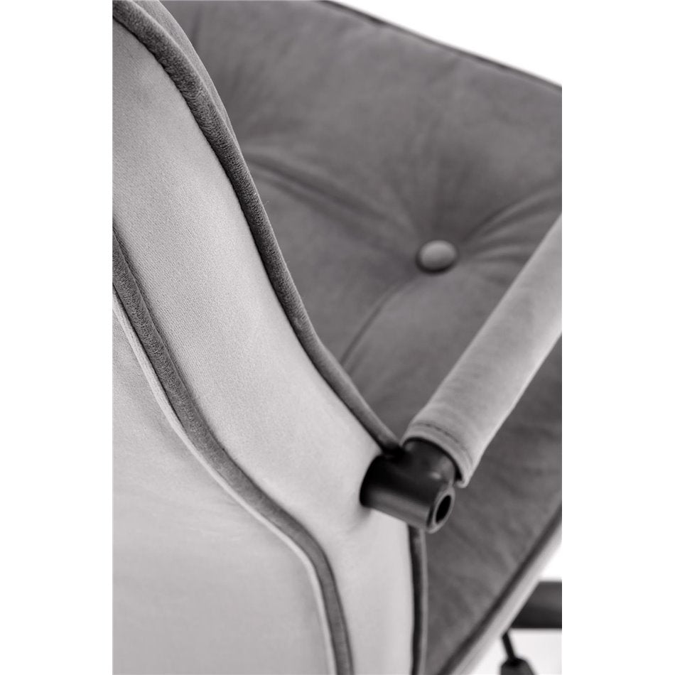 Holinn Verstellbarer Bürostuhl – Grauer Samt, modernes ergonomisches Design