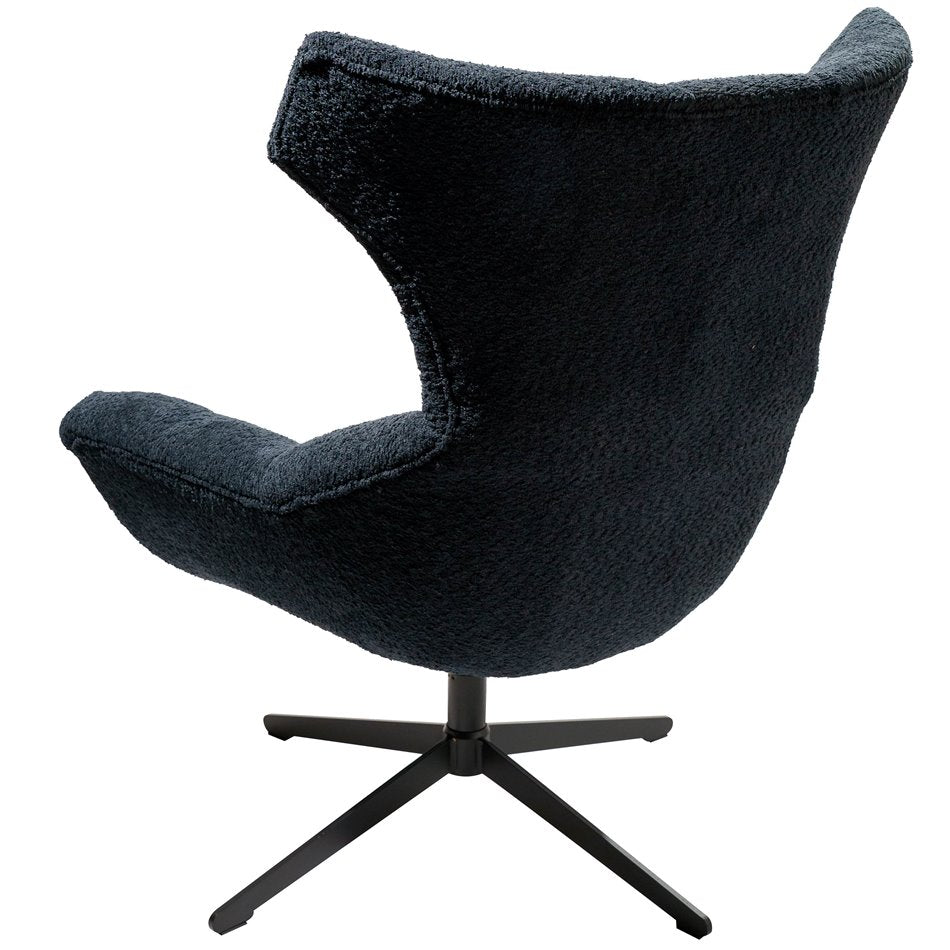 Swivel chair Valberg, black, rotatable 360 degrees, 80x79x106cm
