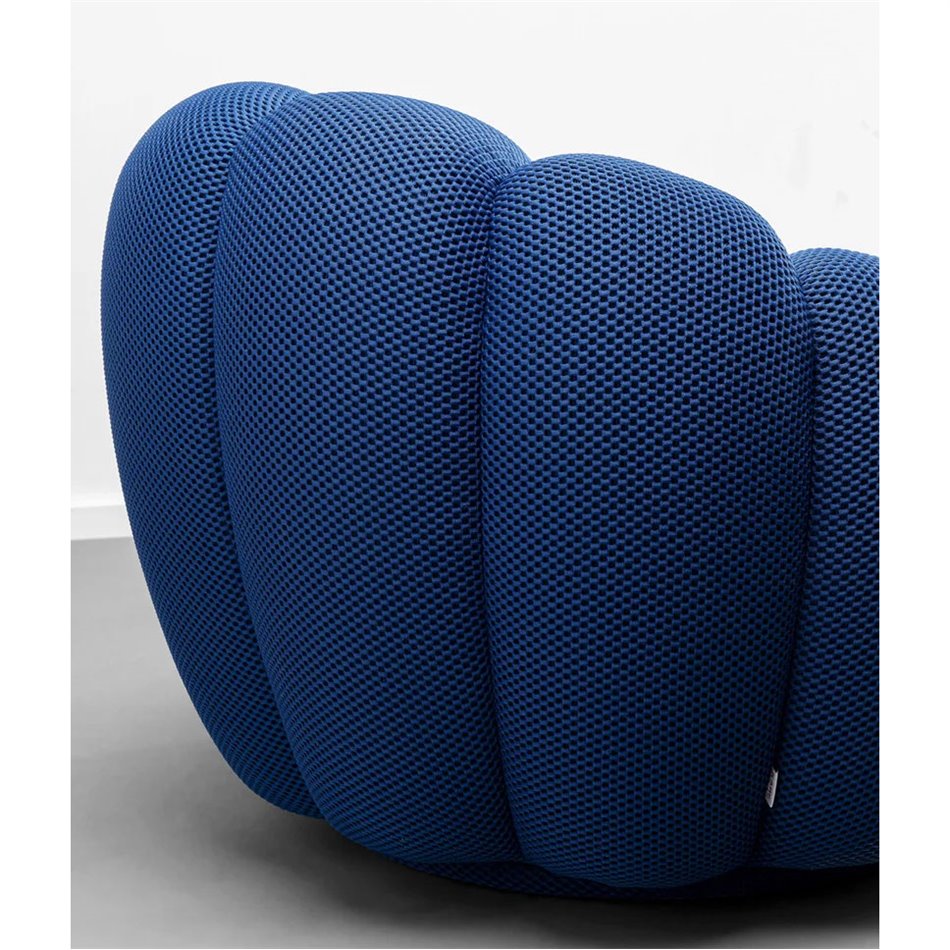 Swivel armchair Peppo Bloom, blue color, rotatable 360 degrees, H66xD94cm, seat height 40cm