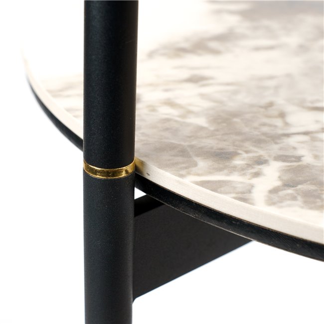 Jarso Side Table – Ceramic & Metal Round Accent Table