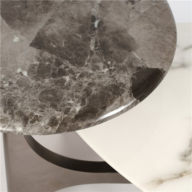Coffee Table – Artificial Marble & Metal Modern Design