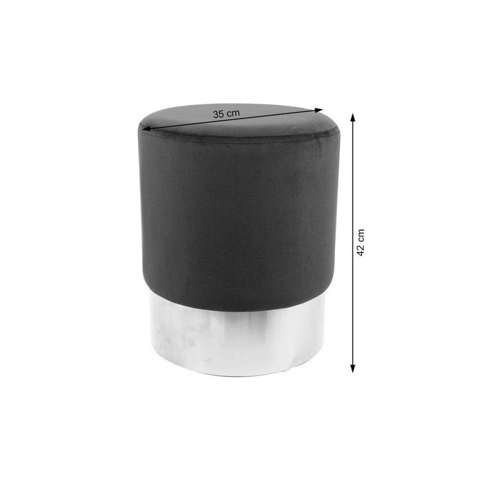 Noto Stool Blue Vintage Velvet – H42 × Ø35 cm