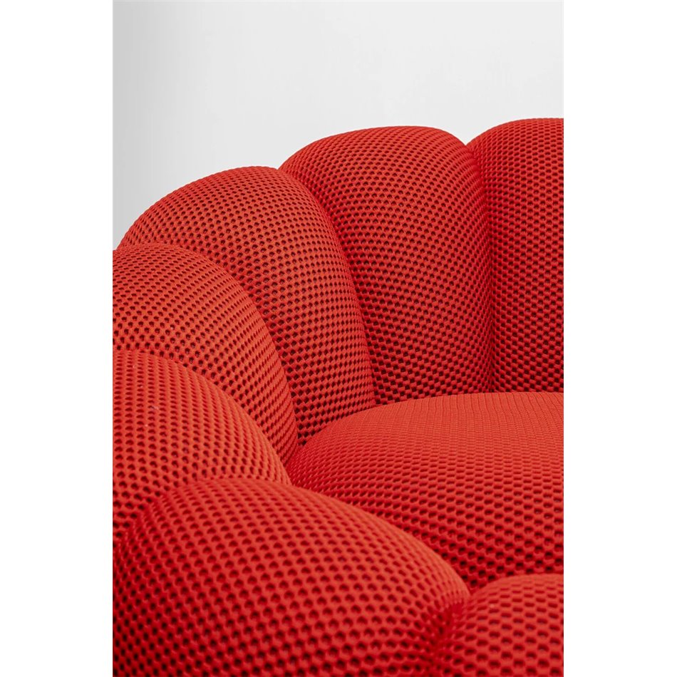 Swivel armchair Peppo Bloom, red, rotatable 360 degrees, H66xD94cm, seat height 40cm