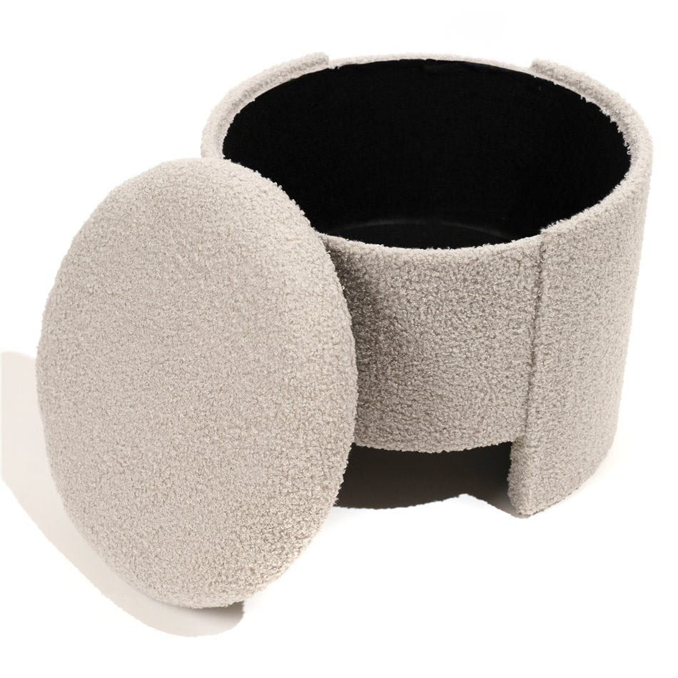 Caldera S Storage Pouf Grey – H31 × Ø36 cm