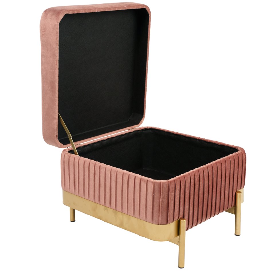 Calanna S Storage Pouf Mauve Velvet – H32 × W40 × L40 cm