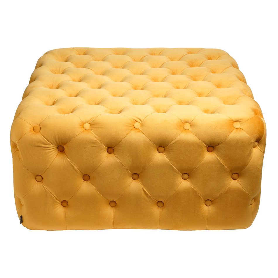 Gold Velvet Lacone Square Stool – Large Accent Ottoman