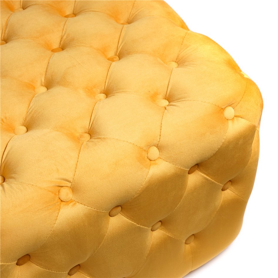 Gold Velvet Lacone Square Stool – Large Accent Ottoman