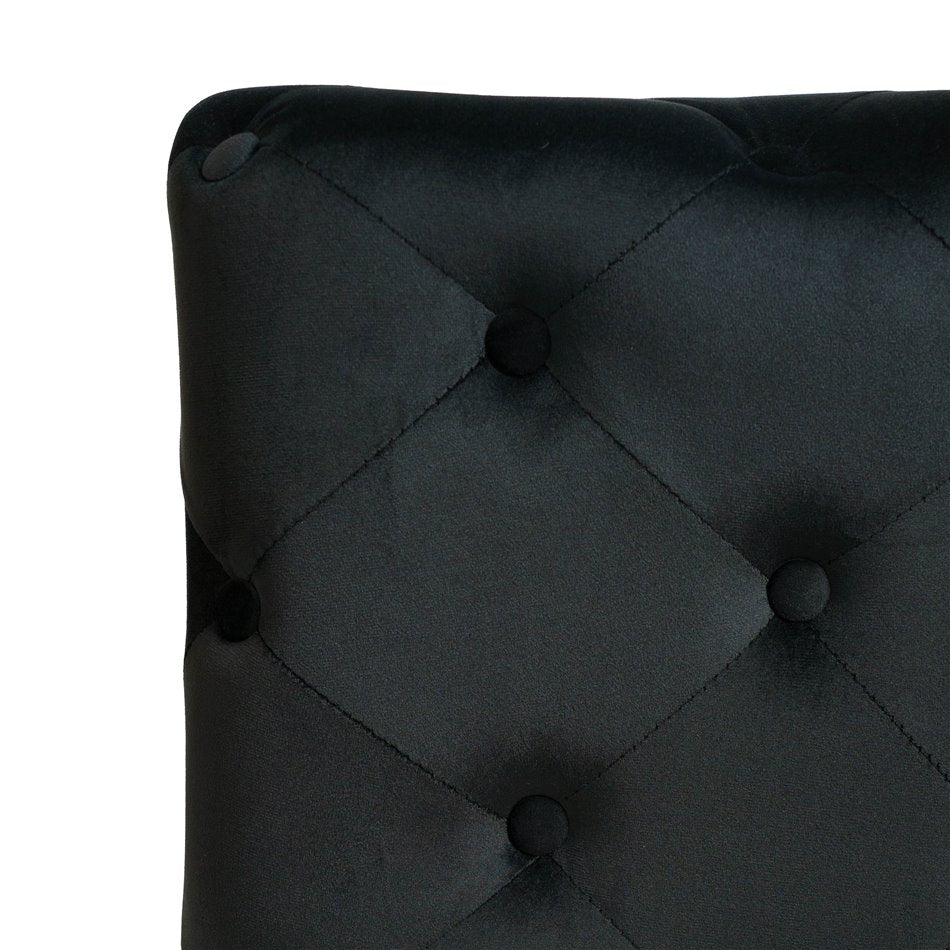 Black Velvet Lailly Rectangular Storage Stool – Elegant Accent Ottoman