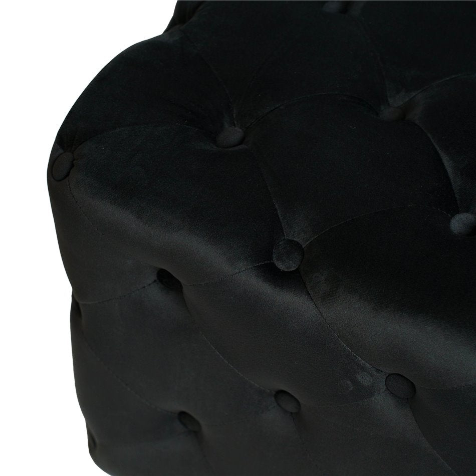 Black Velvet Lailly Rectangular Storage Stool – Elegant Accent Ottoman