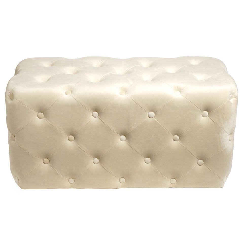 Pearl Velvet Lailly Rectangular Storage Stool – Elegant Accent Ottoman