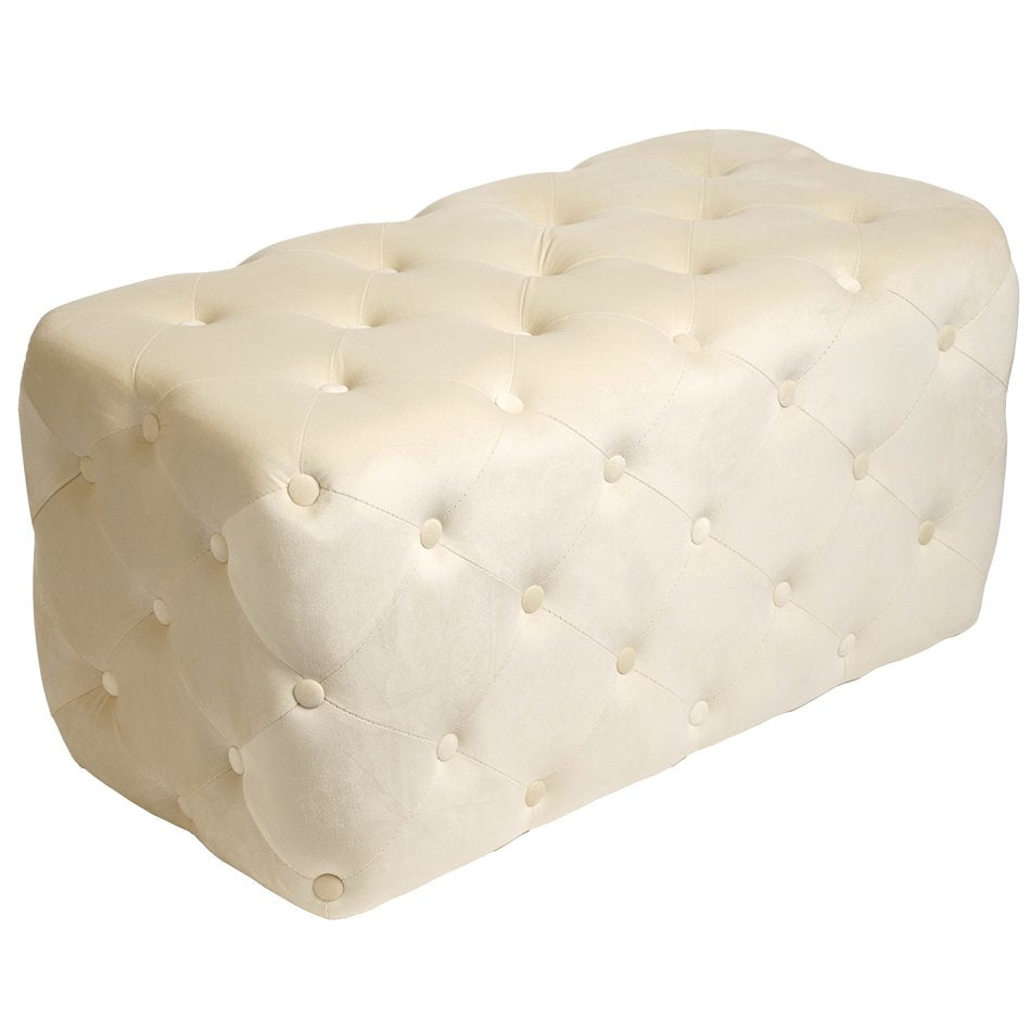 Pearl Velvet Lailly Rectangular Storage Stool – Elegant Accent Ottoman