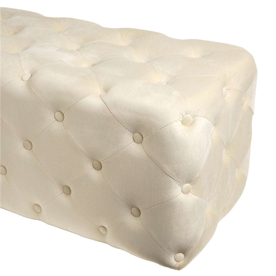 Pearl Velvet Lailly Rectangular Storage Stool – Elegant Accent Ottoman