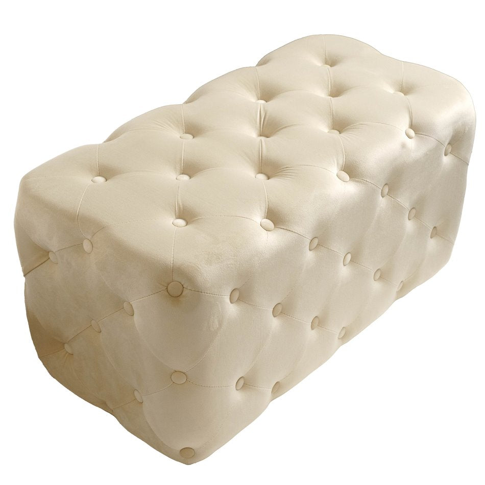 Pearl Velvet Lailly Rectangular Storage Stool – Elegant Accent Ottoman