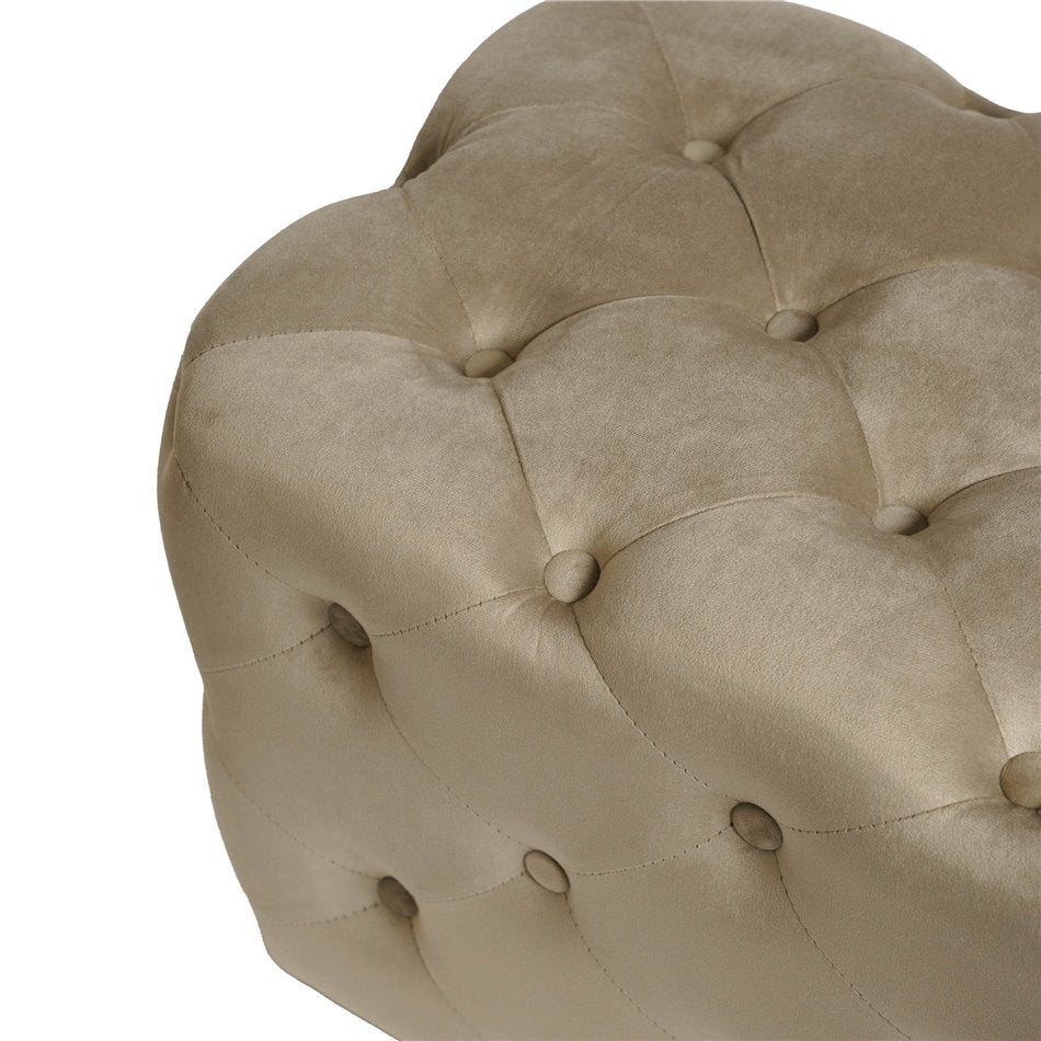 Taupe Velvet Lailly Rectangular Storage Stool – Elegant Accent Ottoman