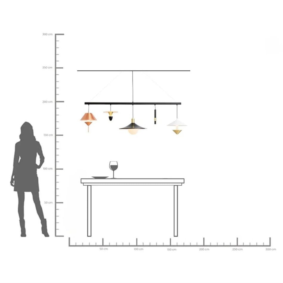 Pendant lamp Cappelli, H100-150x155x35cm, G9x5 3W(MAX)