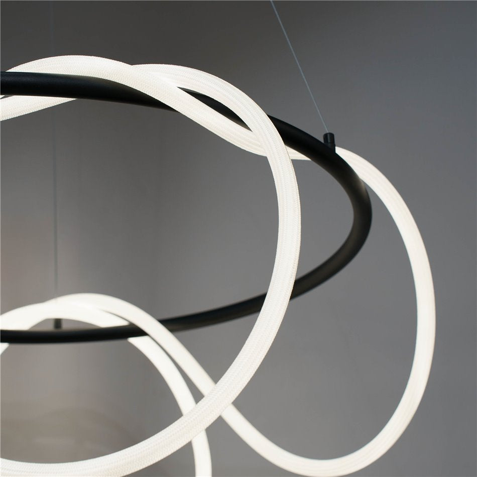 Pendant lamp Modena 26,black, H60-145cm, D80cm, LED 42W, 3000K, 2310lm