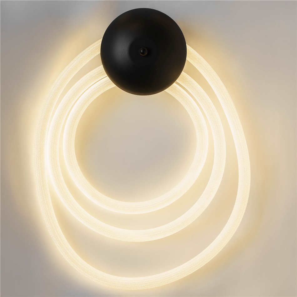Wall lamp Modena BK round, black, H45x31x11cm, LED 20W, 3000K, 1100lm