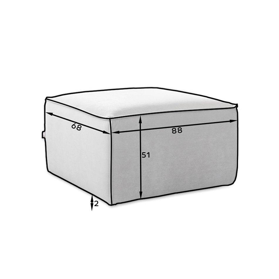 Elsilla Savoi Pouf in Blue – H51 × W68 × L88 cm