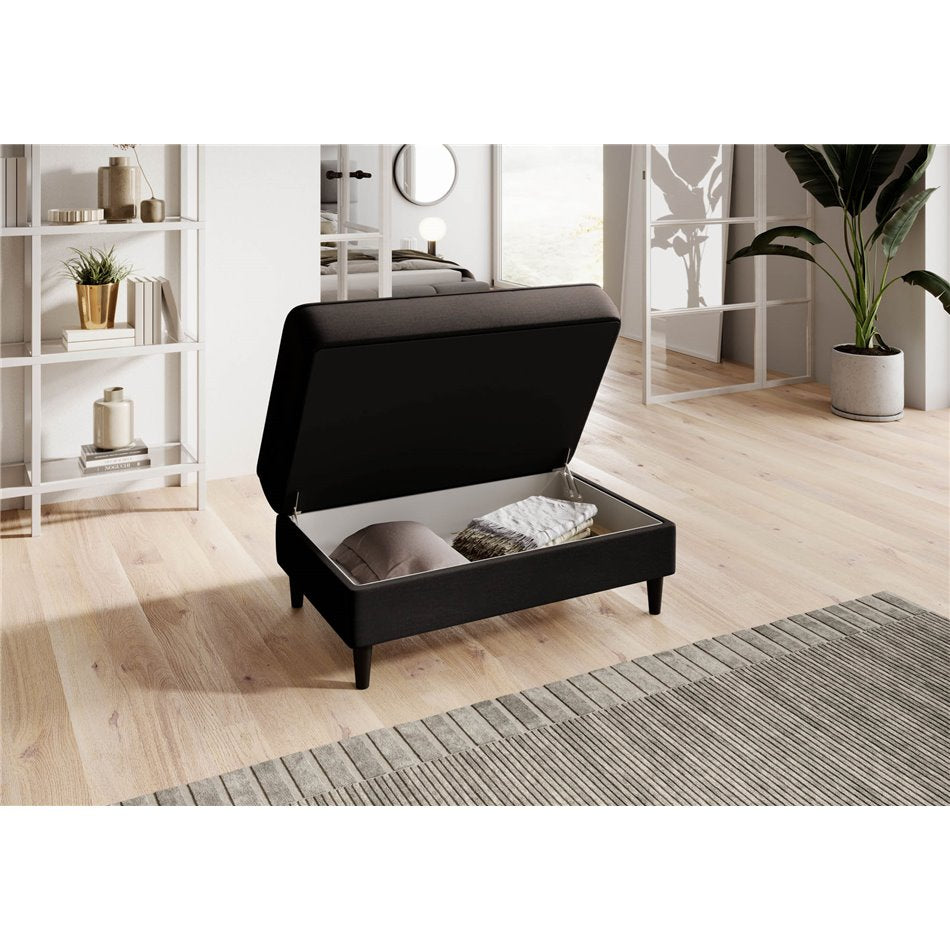 Dark Brown Nube 22 Velvet Storage Pouf – Spacious Accent Ottoman