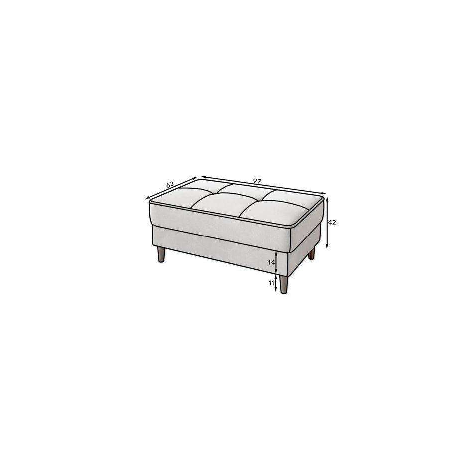 Grey Gojo 4 Storage Pouf – Spacious Accent Ottoman