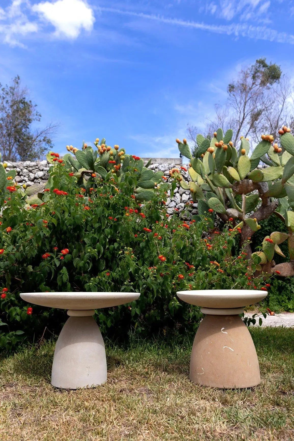 Garden Limestone Coffee Table Set of 2