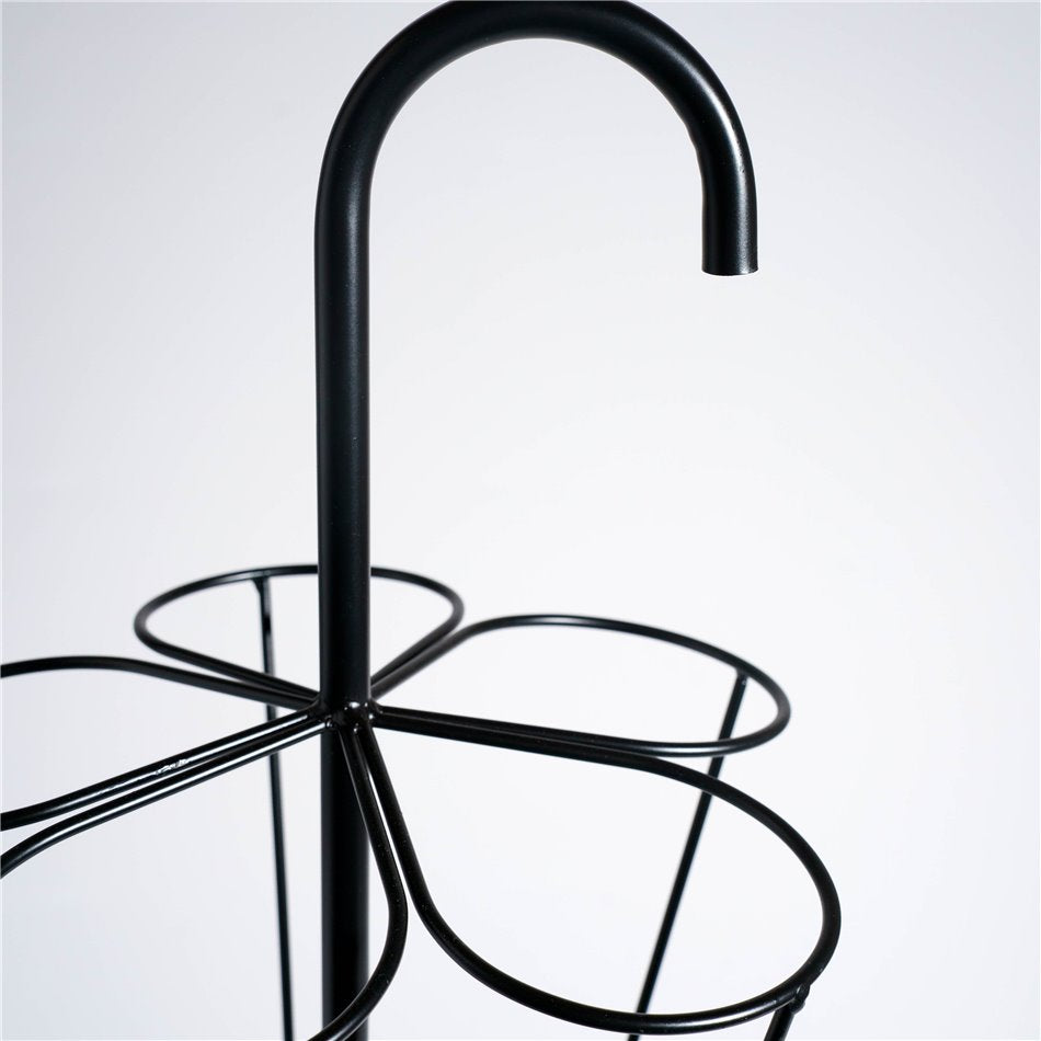 Black Metal Umbrella Stand – Tall Slim Holder