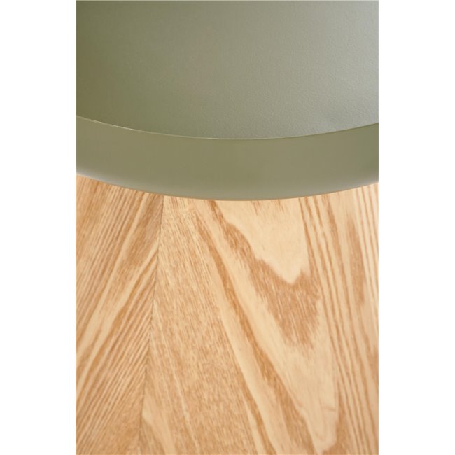 Haina Coffee Table – Green & Natural MDF Top with Steel Frame, Ø40×42 cm