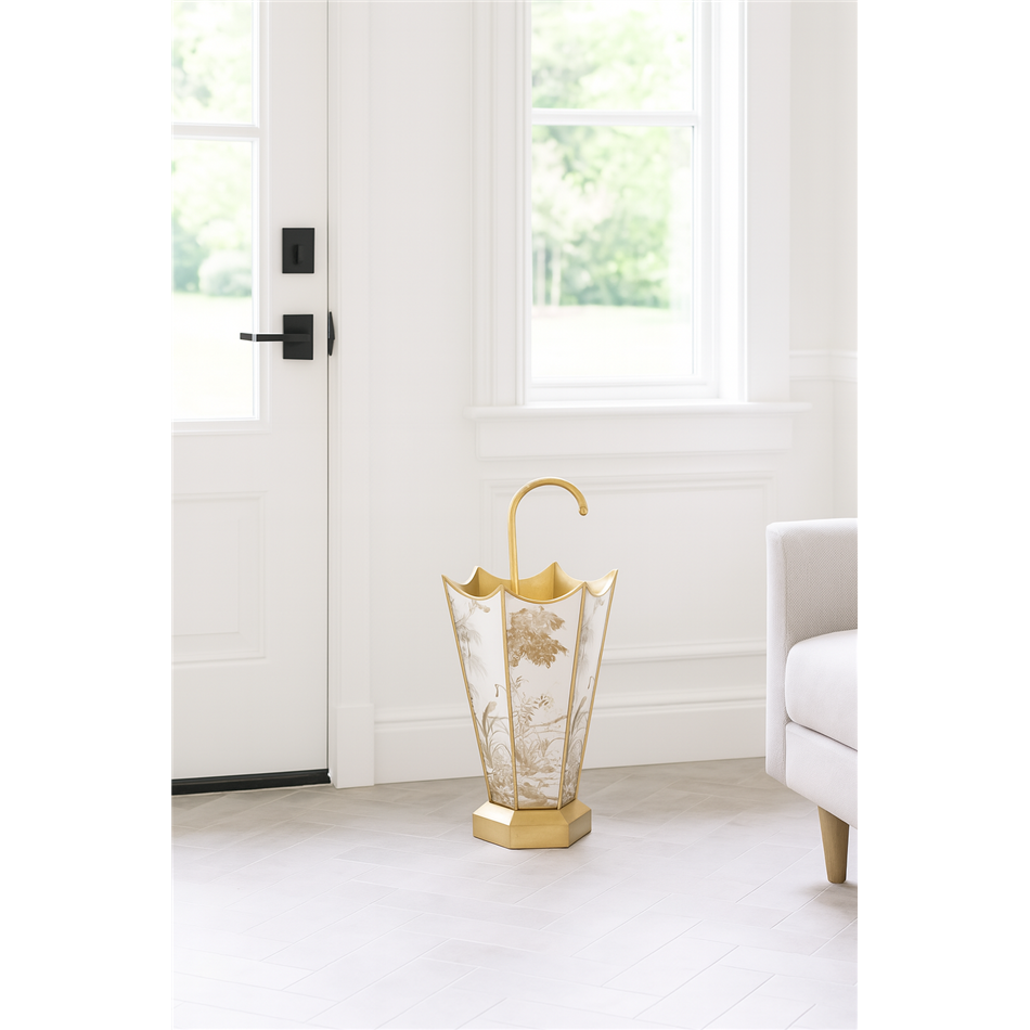 Golden Umbrella Stand – H65 × D33 × Ø33 cm